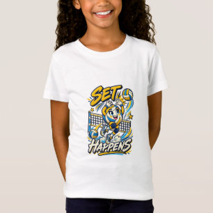 T-Shirt Conception de volleyball drôle ça arrive