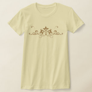 T-shirt Conception de volute florale symétrique ornée comp