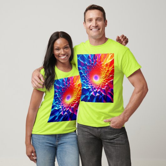 T-shirt Conception de vortex de couleur géométrique prisma (Unisexe)