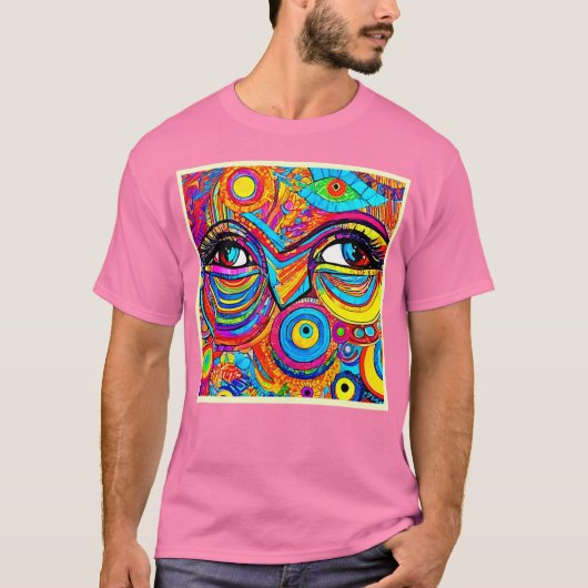 T-shirt Conception de vue d'œil psychédélique (Devant)
