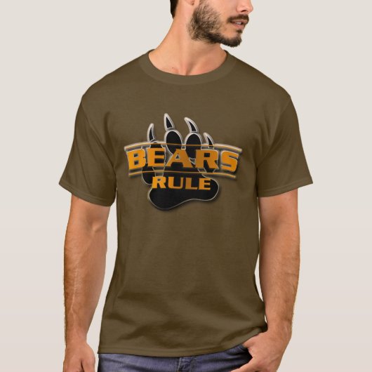 T-shirt Conception d'effet 3D moderne Ours Règle Patte d'o (Devant)