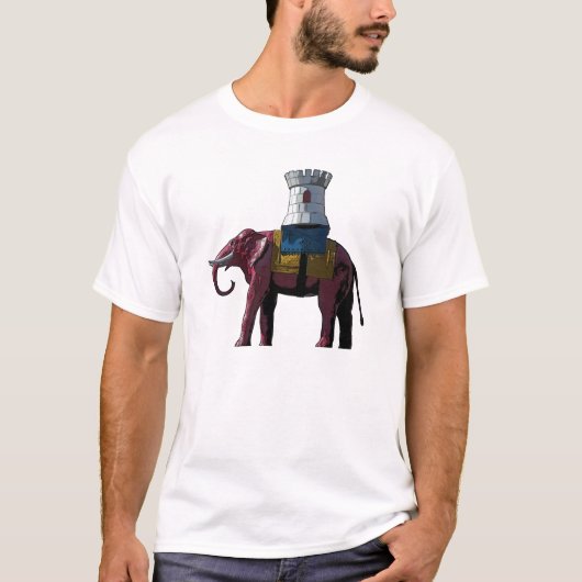 T-shirt Conception d'éléphant et de château (Londres) (Devant)