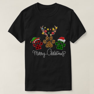 T-shirt Conception d'empreintes de patte de Joyeux Noël