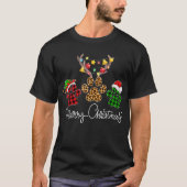 T-shirt Conception d'empreintes de patte de Joyeux Noël (Devant)