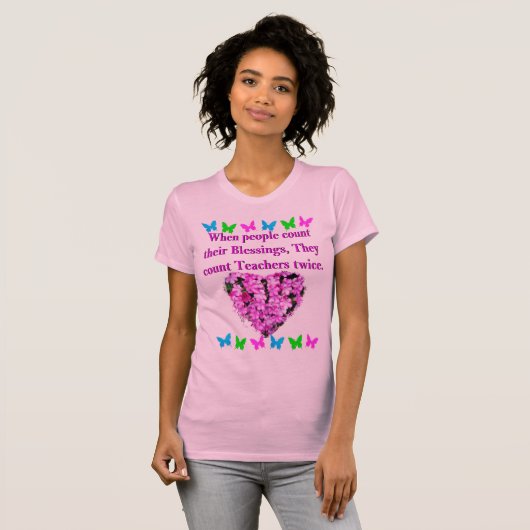 T-SHIRT CONCEPTION D'ENSEIGNANT FLORAL JOLIE ROSE (Devant entier)