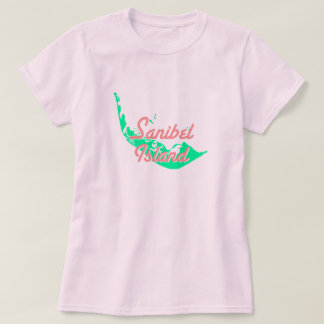 T-shirt Conception d'ensemble de carte d'île de Sanibel
