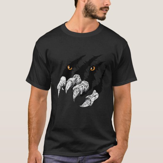 T-shirt Conception d'éraflures de griffe de tigre (Devant)