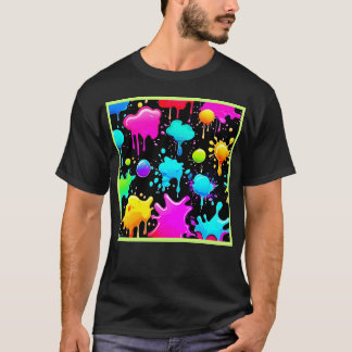 T-shirt Conception des puces de peinture néon