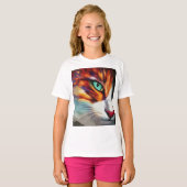 T-shirt Conception des yeux de chat (Devant entier)