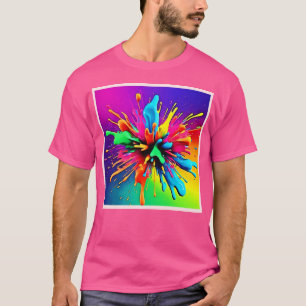 T-shirt Conception d'explosion de peinture vibrante