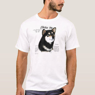 T-shirt Conception d'histoire de Shiba Inu (noir/bronzage)