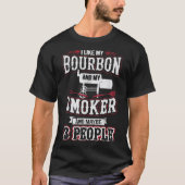 T-shirt Conception d'humour BBQ Fumeur Bourbon (Devant)