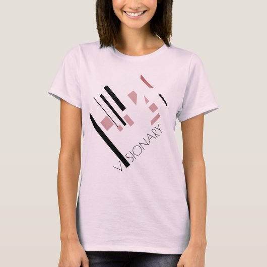 T-shirt Conception diagonale géométrique rose "Visionnaire (Devant)