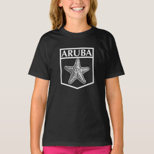 T-shirt Conception d'île d'Aruba - Filles Hanes TAGLESS® T