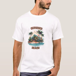 T-shirt Conception d'île tropicale de plage estivale