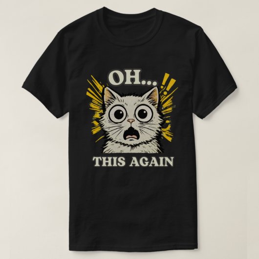 T-shirt Conception d'illustration de réaction de chat expr (Design devant)