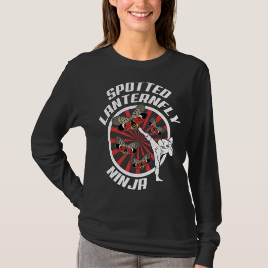 T-shirt Conception d'insectes guerriers Ninja de lanternfl (Devant)