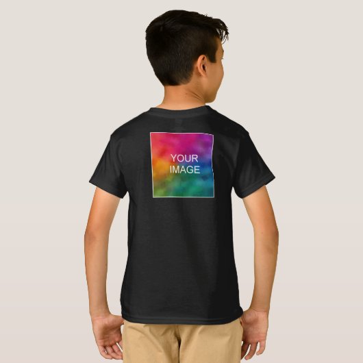 T-shirt Conception double face Ajouter image Black Modèle  (Dos entier)