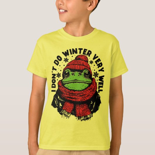 T-shirt Conception drôle de grenouille d'hiver (Devant)