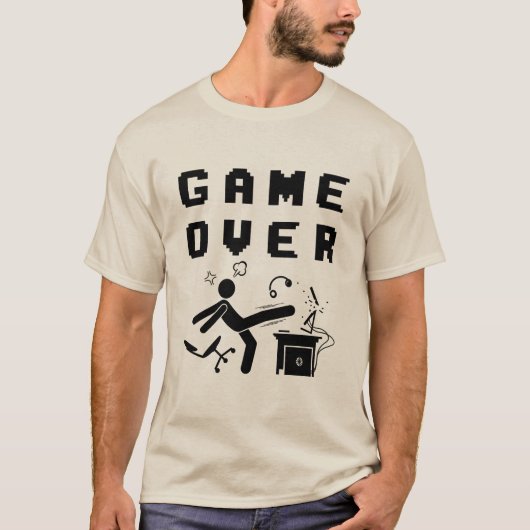T-shirt Conception drôle de l'humeur de jeu de Game Over G (Devant)