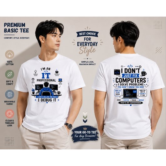 T-shirt Conception drôle de professionnel de l'informatiqu