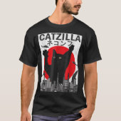 T-shirt Conception drôle de Tokyo avec un chat géant (Devant)