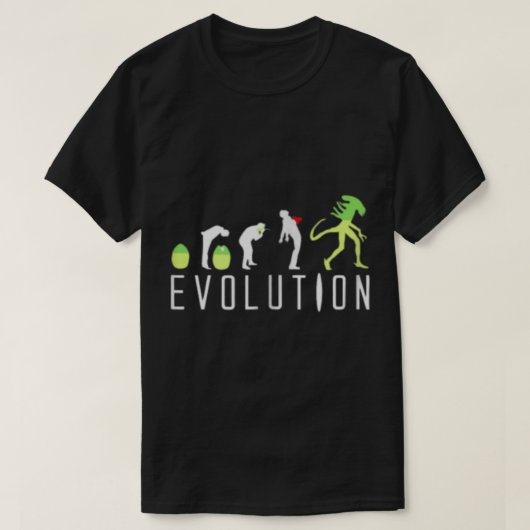 T-shirt Conception drôle d'évolution d'alien de science-fi (Design devant)