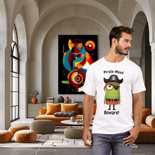 T-shirt Conception drôle verte originale pirate humour