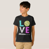 T-shirt Conception du base-ball d'AMOUR mignon de filles (Devant entier)
