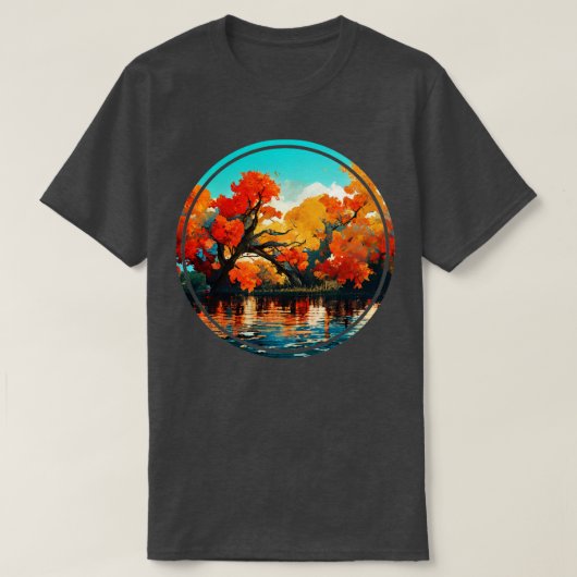 T-shirt Conception du cercle d'automne (Design devant)