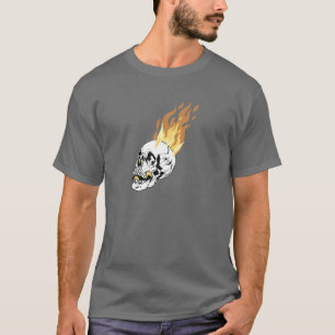 T-shirt Conception du crâne des flammes brûlantes