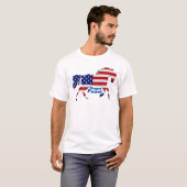 T-shirt Conception du drapeau américain (Devant entier)