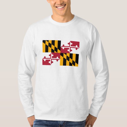 T-shirt Conception du drapeau de l'État du Maryland (Devant)