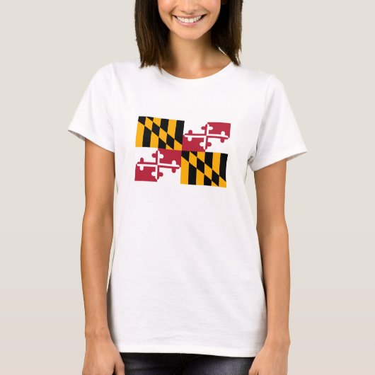 T-shirt Conception du drapeau de l'État du Maryland (Devant)