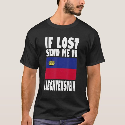 T-shirt Conception du drapeau du Liechtenstein Si perdu e (Devant)