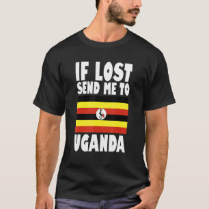 T-shirt Conception du drapeau ougandais Si perdu envoyez-