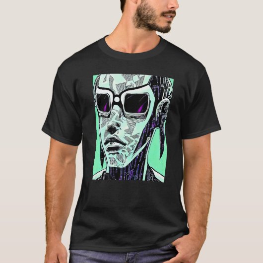 T-shirt Conception du Geek informatique Cyberpunk Hacker P (Devant)