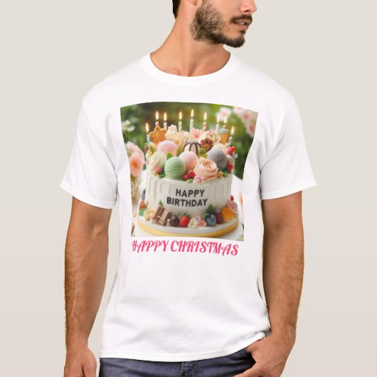 T-shirt Conception du logo de gâteau pour une fête spécial (Devant)