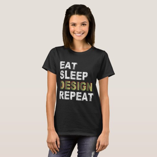 T-shirt Conception du sommeil à manger Répéter (Devant entier)