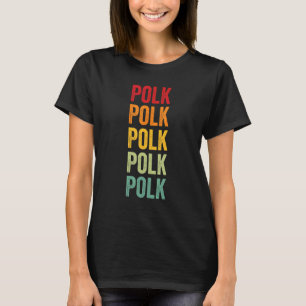 T-shirt Conception du texte arc-en-ciel du comté de Polk