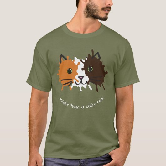 T-shirt Conception du visage de Calico Cat (Devant)