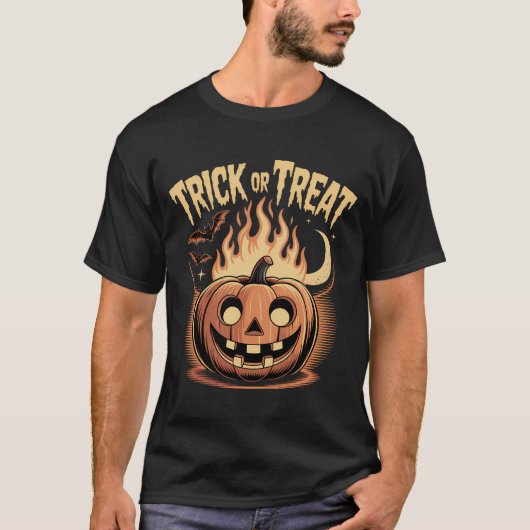 T-shirt Conception d'un feu de Citrouille (Devant)