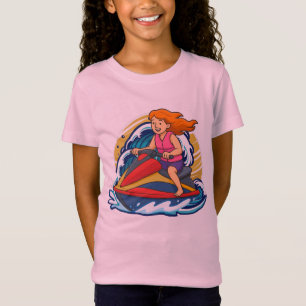 T-Shirt Conception d'une fille en moto aquatique aventureu