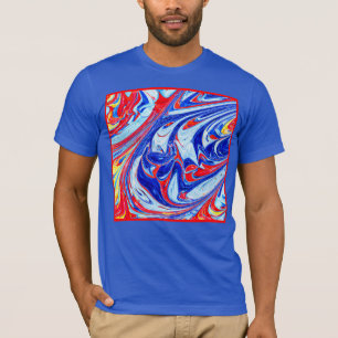 T-shirt Conception dynamique des Motifs Abstraits bleus