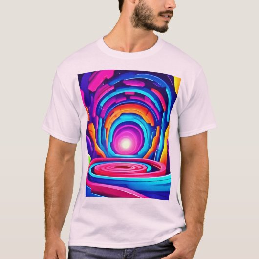 T-shirt Conception dynamique du tunnel d'art géométrique n (Devant)