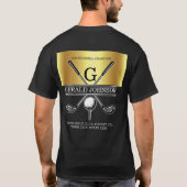 T-shirt Conception élégante de monogramme de golf personna (Dos)