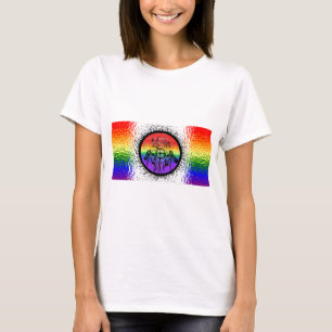 T-shirt Conception en verre de drapeau de deux esprits