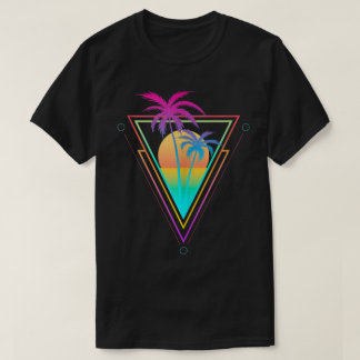 T-shirt Conception esthétique d'arbre de palme au coucher