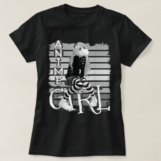 T-shirt Conception esthétique de fille anime cool (Design devant)