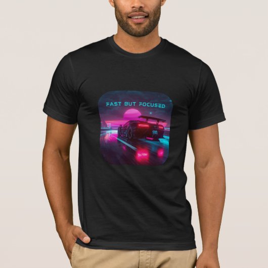 T-shirt Conception esthétique de vitesse synthwave rétro (Devant)